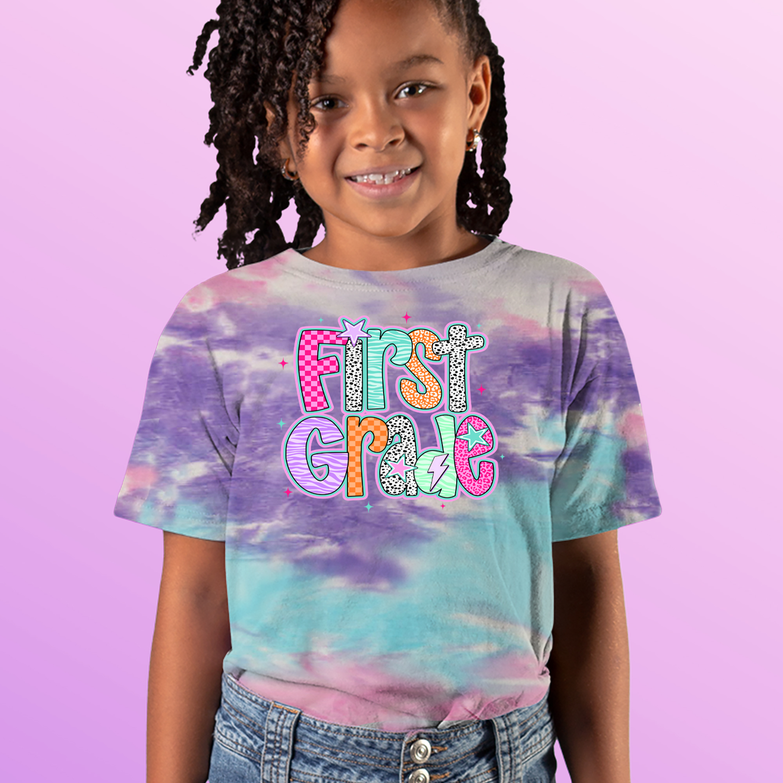 First Grade Vibes Colorful Back to School Men's T-shirt Black