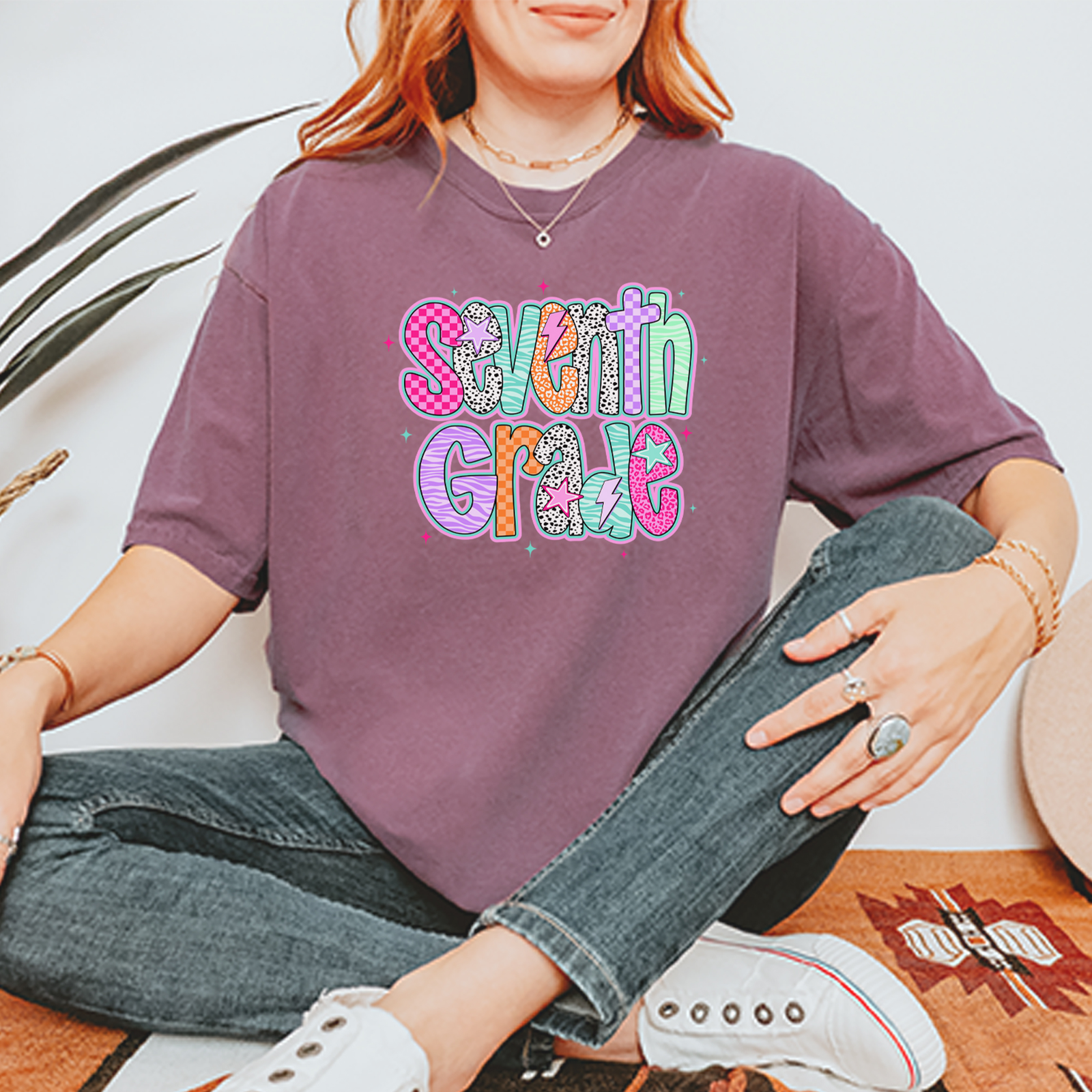 Seventh Grade Swagger Colorful Back to School Men's T-shirt Black