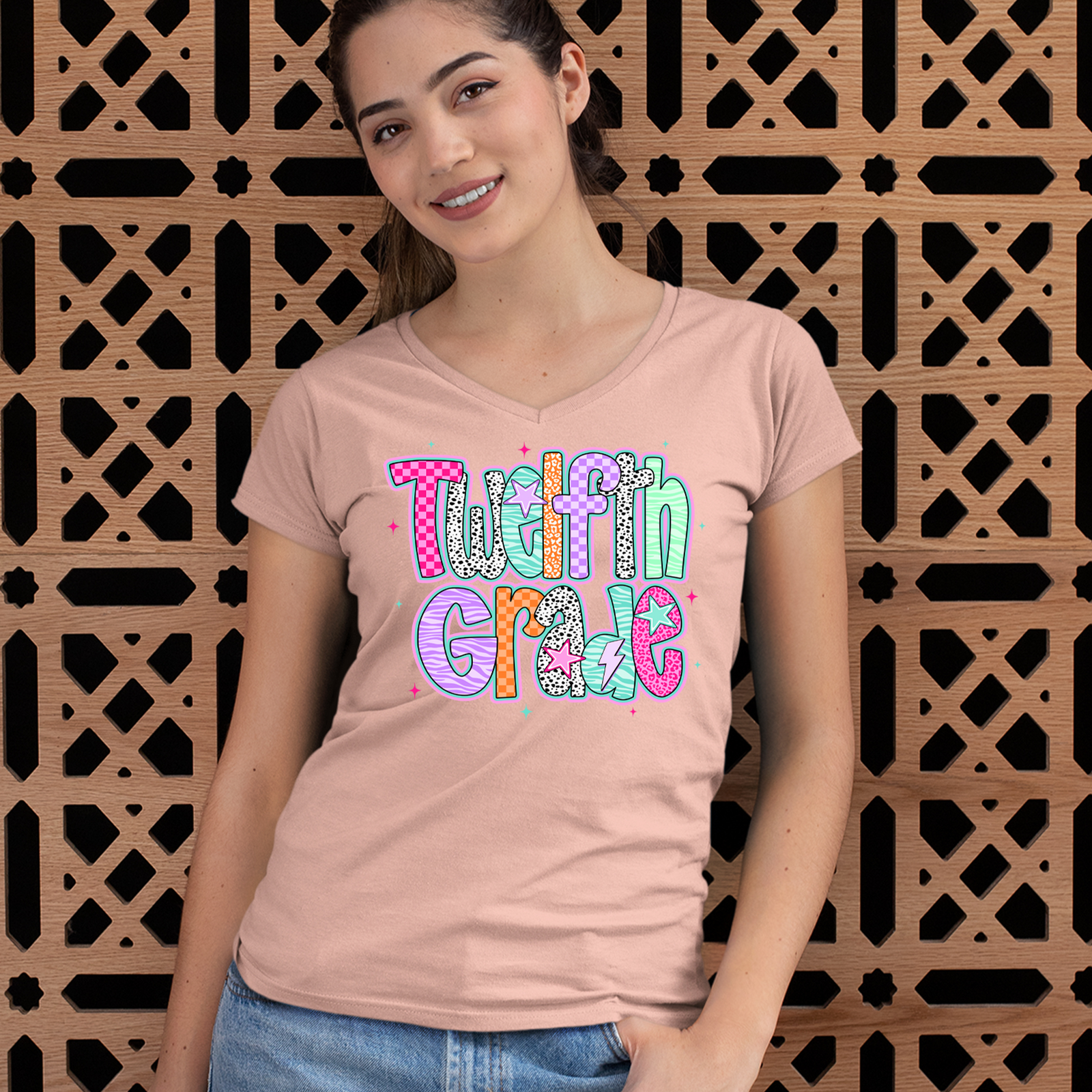 Senior Year Colorful Back to School Men's T-shirt Black