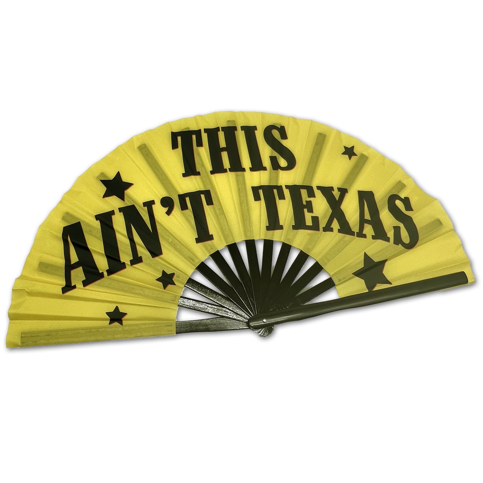 THIS AIN'T TEXAS Large Concert Hand Fan - Folding CLACK Fan, Cowboy Carter Fan, Perfect for Festivals, Raves, Abanicos de Mano para Fiesta