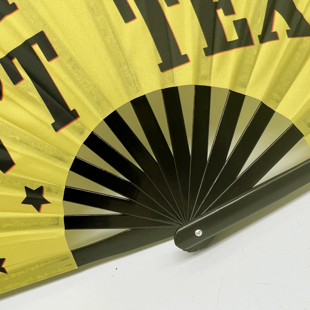 THIS AIN'T TEXAS Large Concert Hand Fan - Folding CLACK Fan, Cowboy Carter Fan, Perfect for Festivals, Raves, Abanicos de Mano para Fiesta
