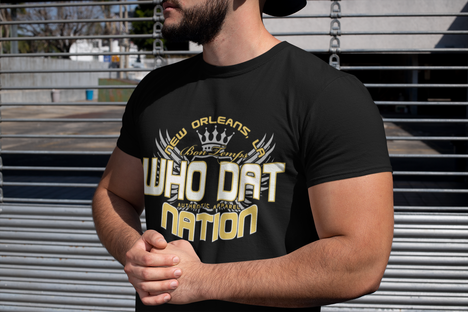 Who Dat Nation New Orleans (Color) Mens T-shirt Black