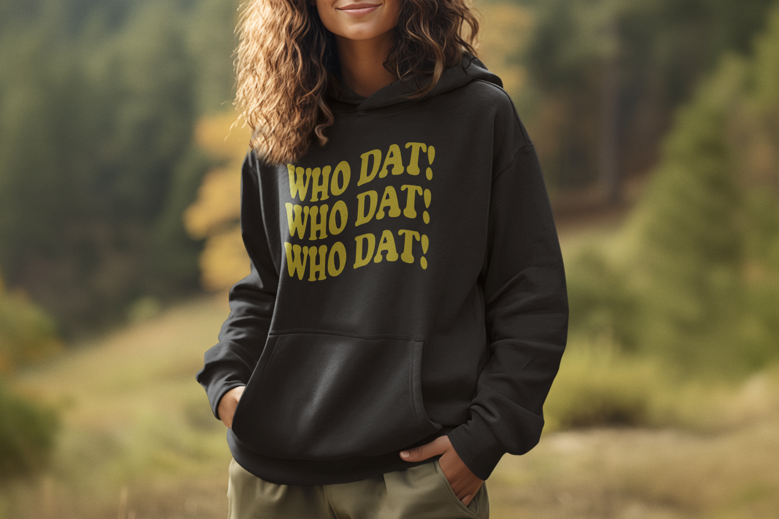 Who Dat Wavy Design Who Dat Nation Mens T-shirt Black