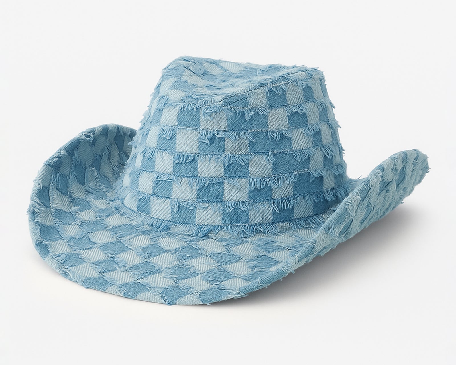 Denim Cowboy Hat, Frayed Rodeo Cowgirl Hat, Country Music Merch, Western Concert Outfit, Summer Style, Festival Accessories, Denim On Denim