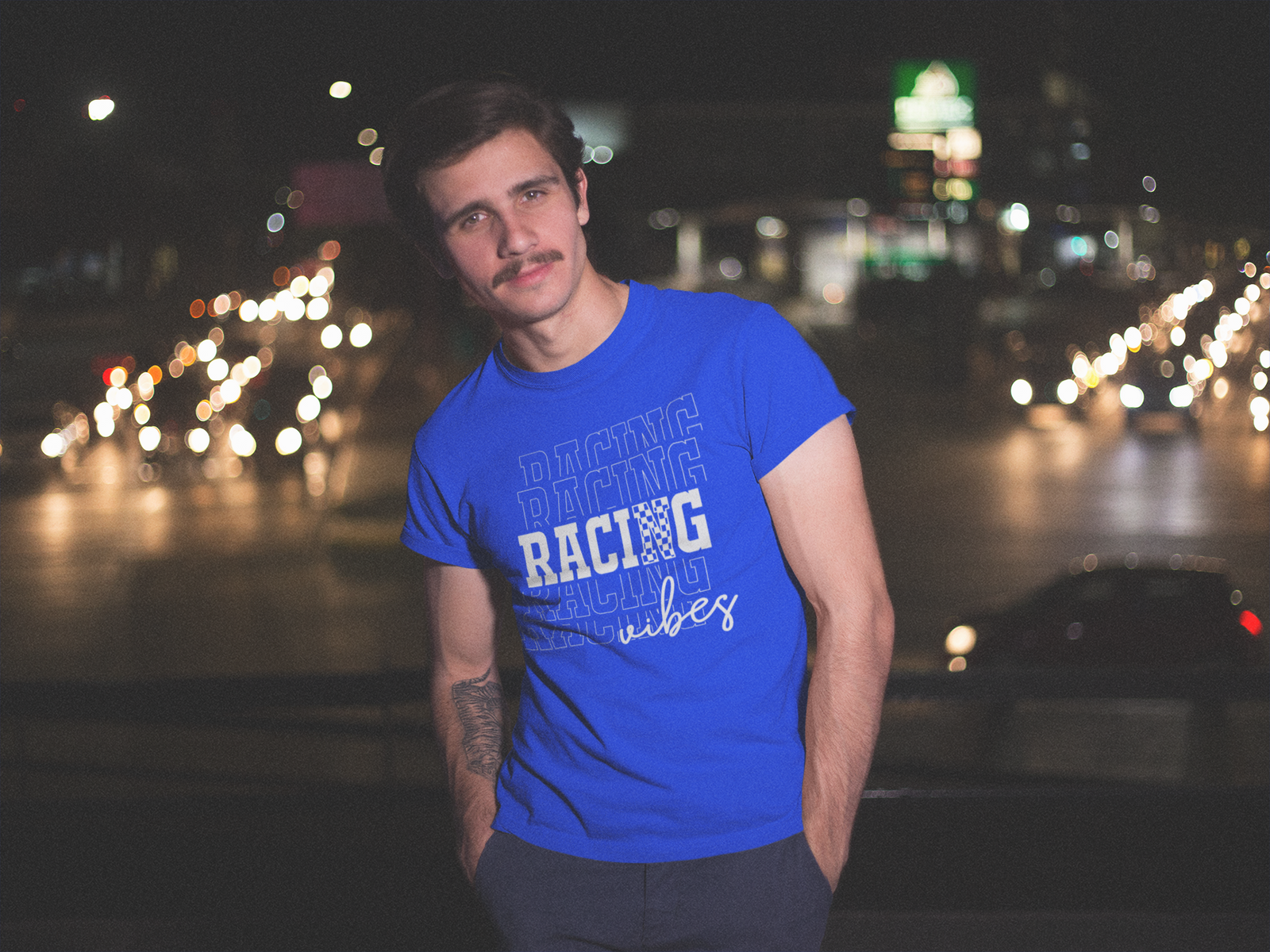 Racing Vibes Mens T-shirt Black