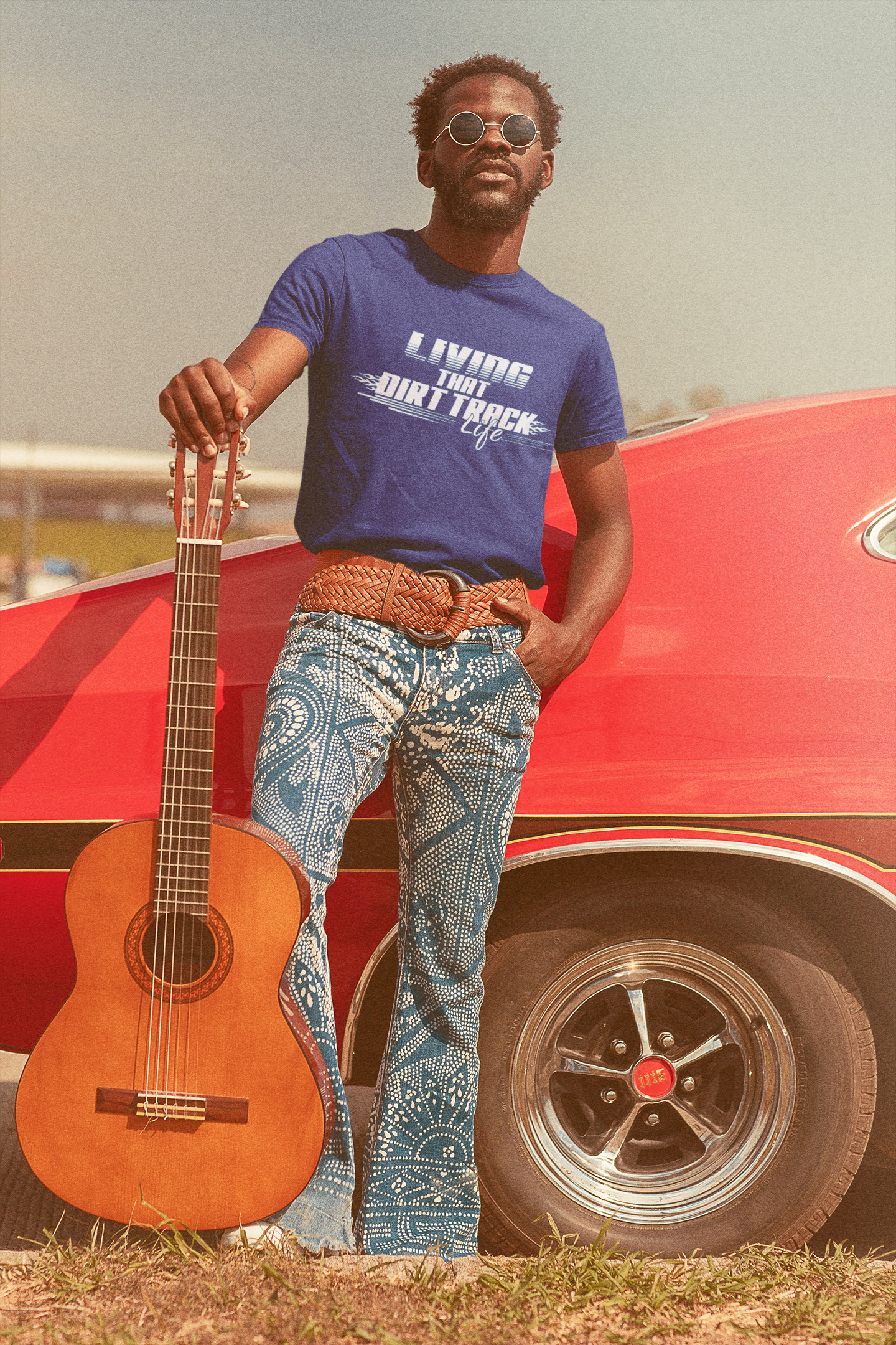 Living That Dirt Track Life Mens T-shirt Black