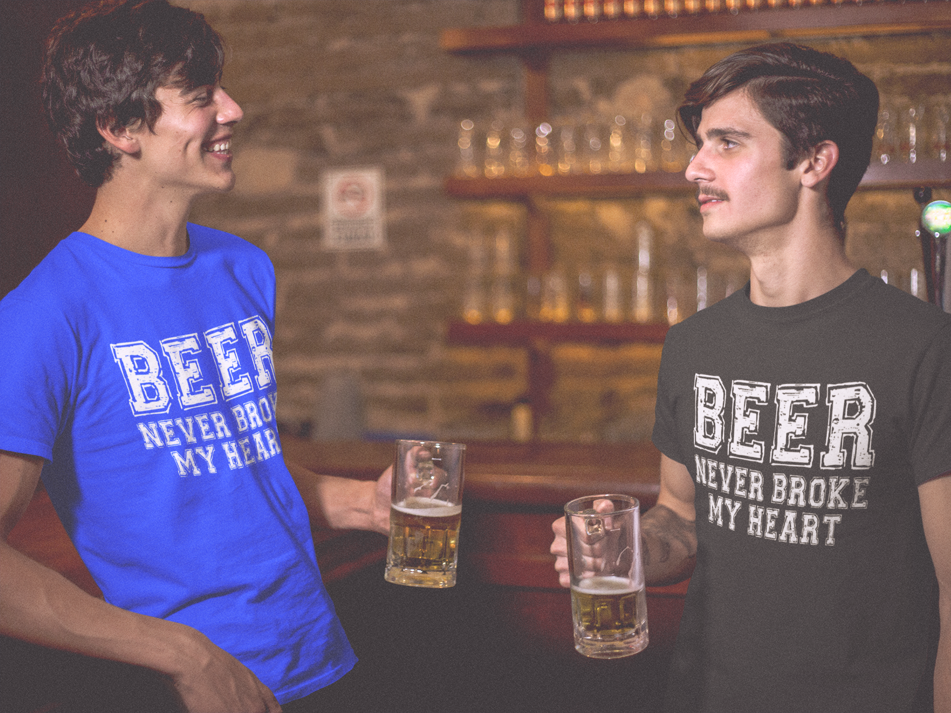 Beer Never Broke My Heart Funny Drinking Mens T-shirt Charcoal Grey