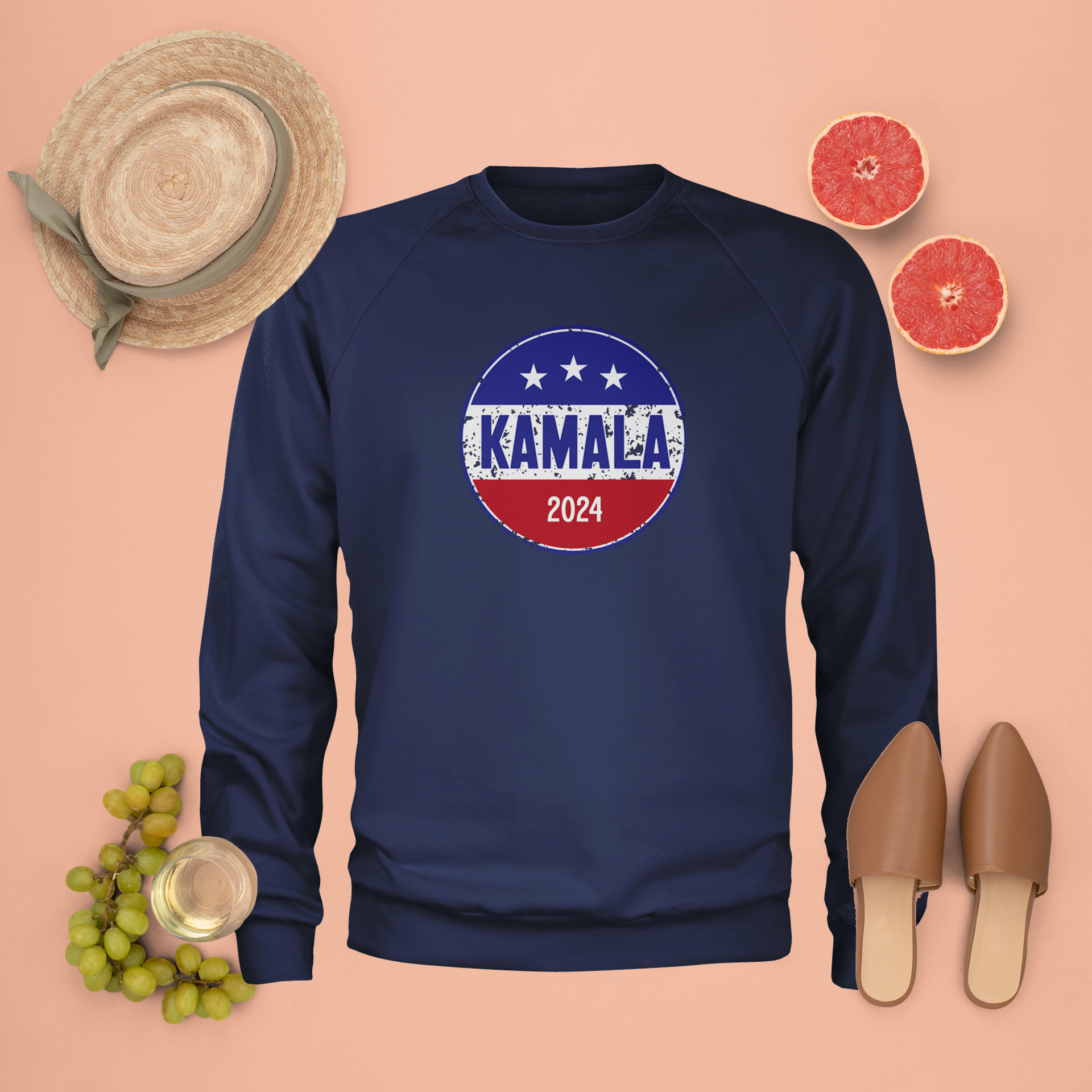 Kamala Badge 2024 - Kamala Harris For President 2024 Mens T-shirt Tie-Dye Blue Ocean