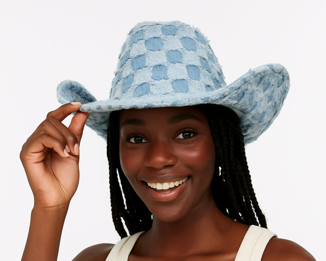 Denim Cowboy Hat, Frayed Rodeo Cowgirl Hat, Country Music Merch, Western Concert Outfit, Summer Style, Festival Accessories, Denim On Denim