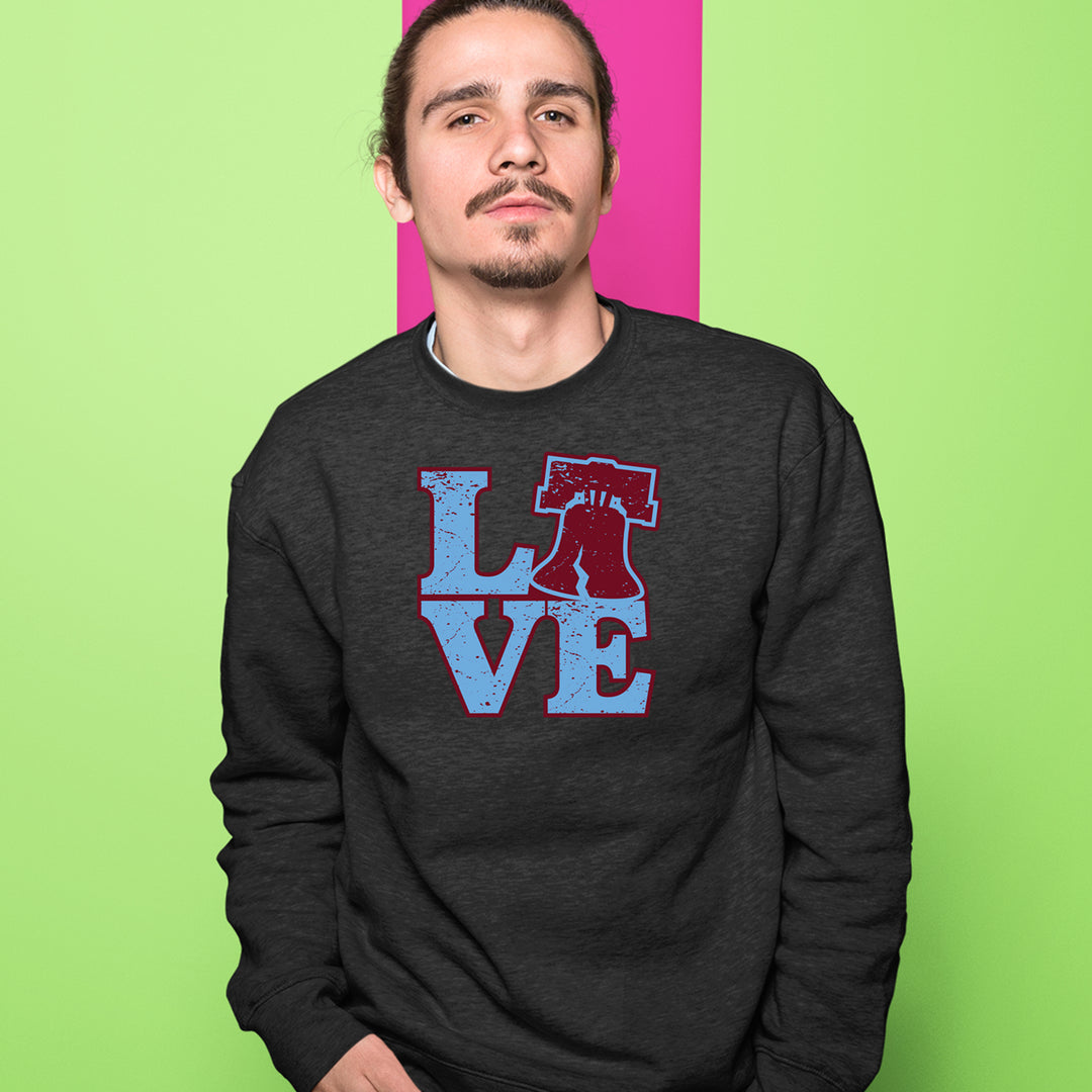 Love Philly Liberty Bell Adult Crewneck Sweatshirt 