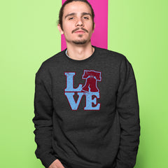 Love Philly Liberty Bell Adult Crewneck Sweatshirt 