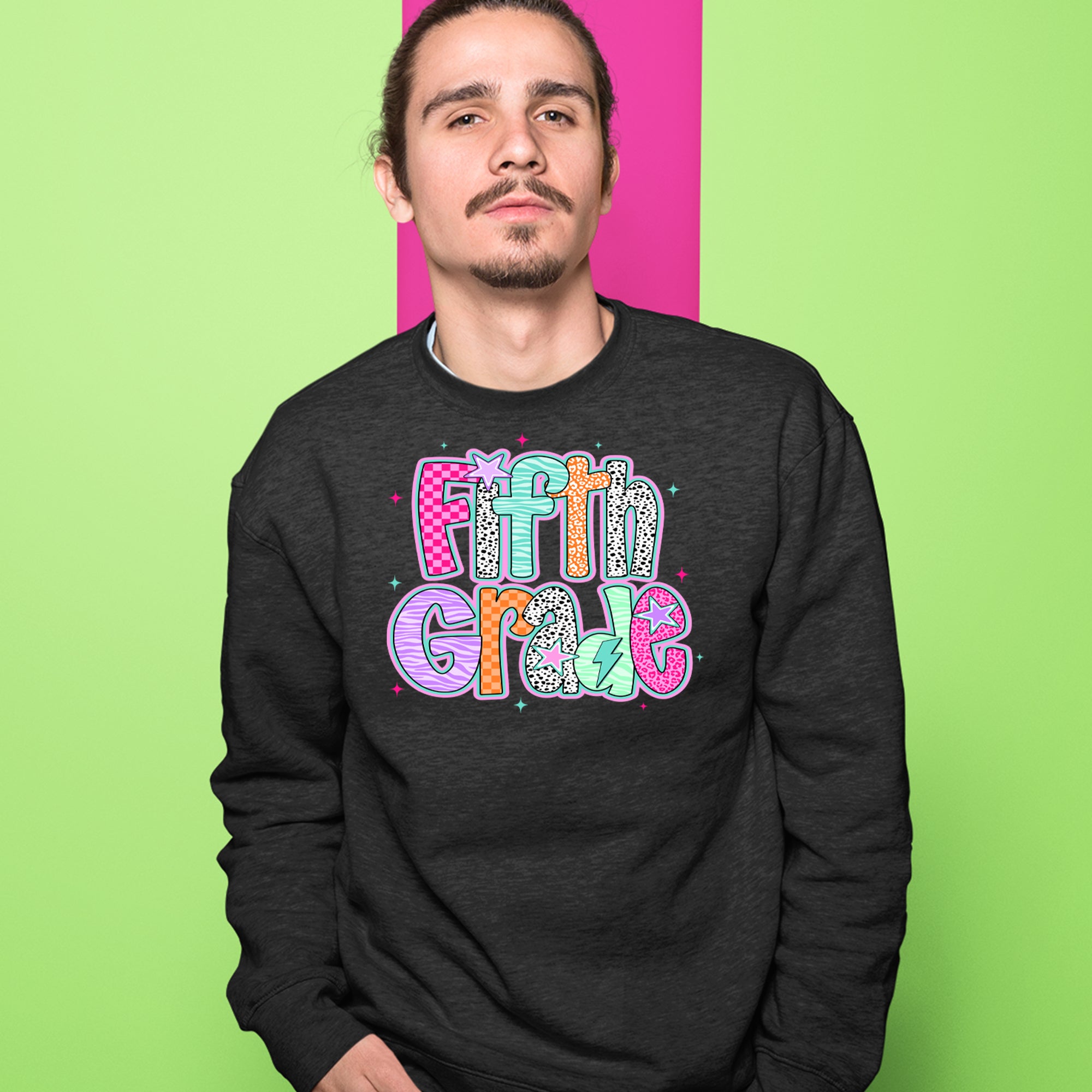 Fifth Grade Fly Colorful Back to School Adult Crewneck Sweatshirt 