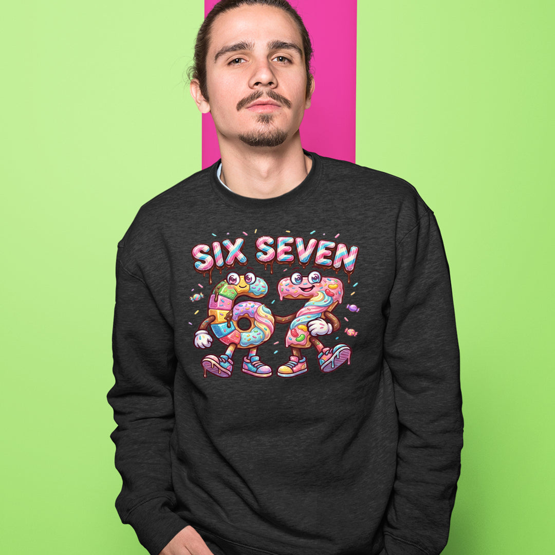 67 Candy Swirl Meme Adult Crewneck Sweatshirt 