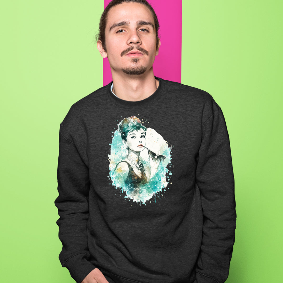Mrs. Herpburn Iconic Watercolors Adult Crewneck Sweatshirt 