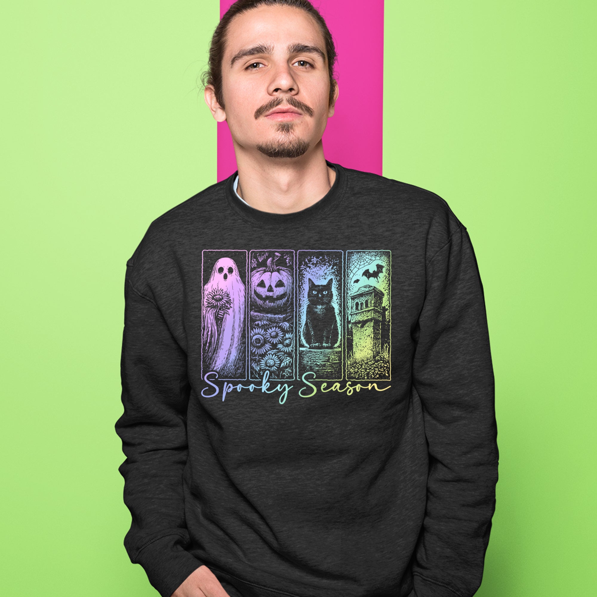 Spooky Season Cute Pastel Halloween Design Adult Crewneck Sweatshirt 