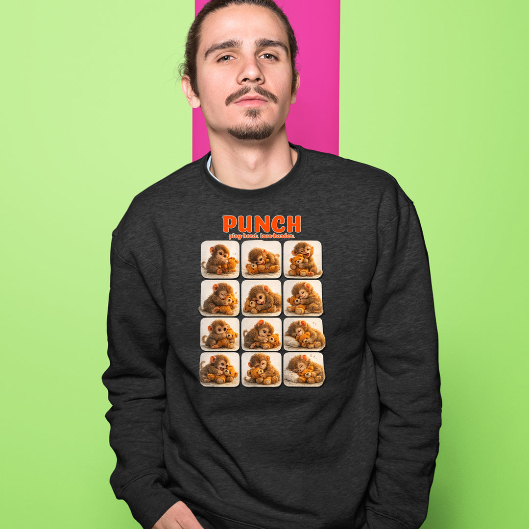 Punch Play Hard Love Harder Adult Crewneck Sweatshirt 
