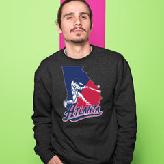 Atlanta Georgia Batter Up Adult Crewneck Sweatshirt 