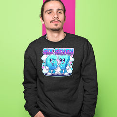 67 Six Seven Meme Kawaii Cloud Adult Crewneck Sweatshirt 