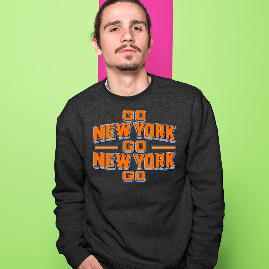 Go New York Go Basketball Adult Crewneck Sweatshirt 