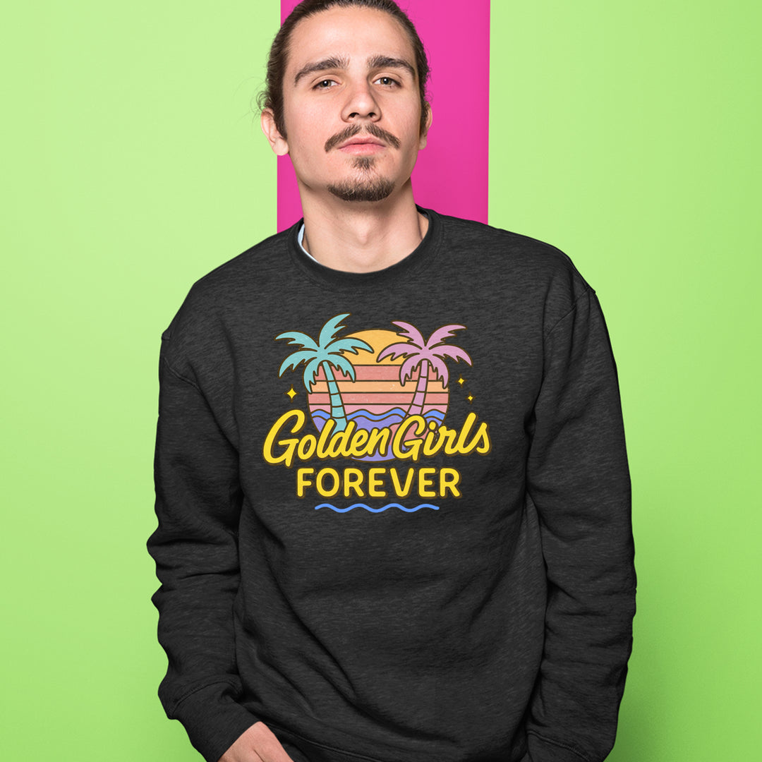 Golden Girls Forever Retro Sunset Adult Crewneck Sweatshirt 