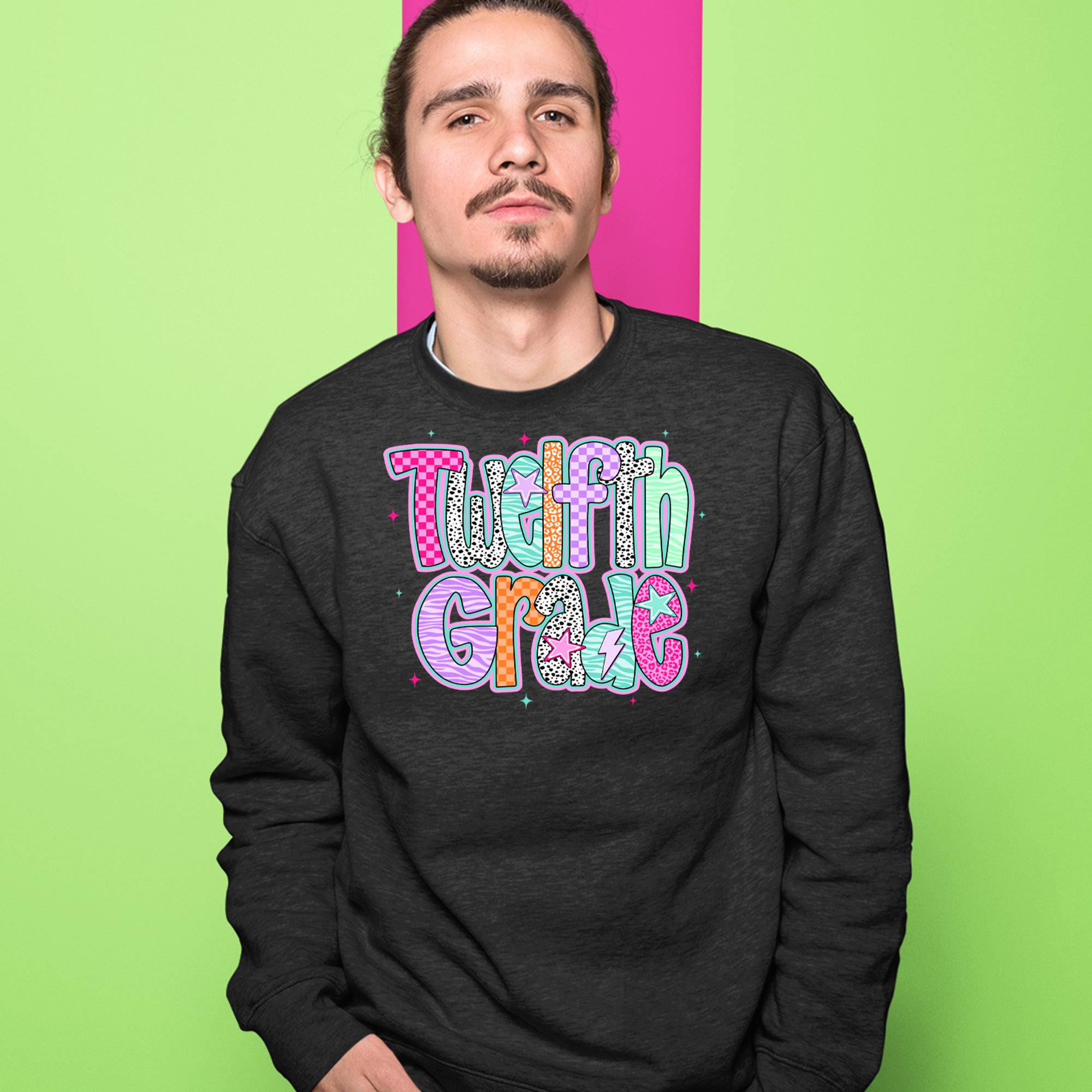 Senior Year Colorful Back to School Adult Crewneck Sweatshirt 