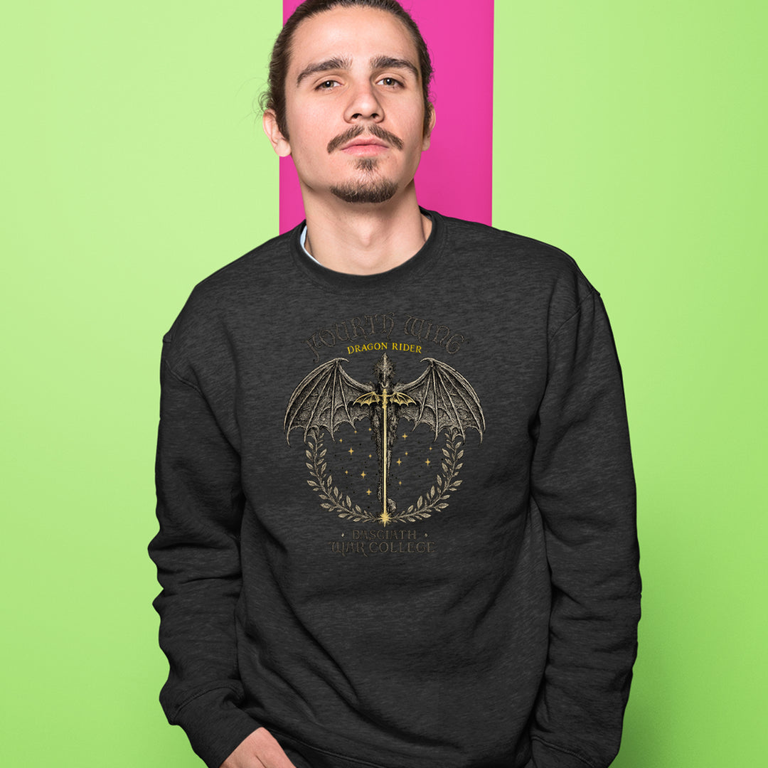 Fourth Wing Dragon Rider Vintage Basgiath War College Adult Crewneck Sweatshirt 