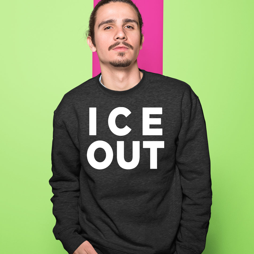 Ice Out Protest Adult Crewneck Sweatshirt 