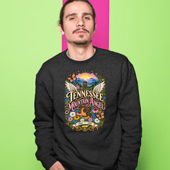Tennessee Mountain Angel Wings Dolly Adult Crewneck Sweatshirt 