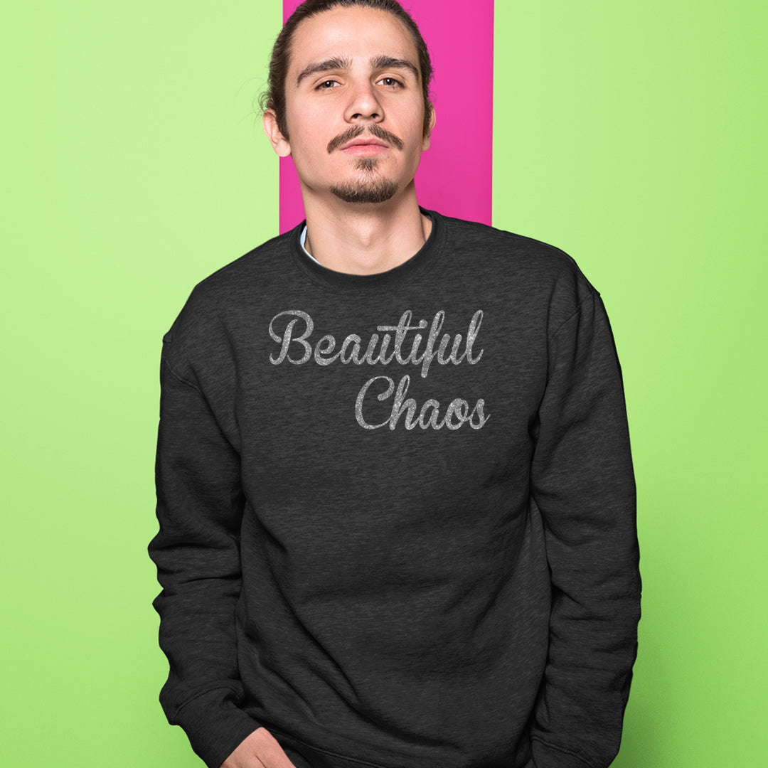 Beautiful Chaos Glitter Music Festival Adult Crewneck Sweatshirt 