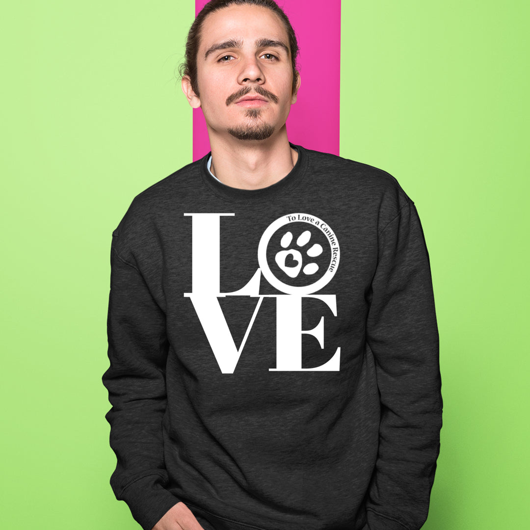 TLC LOVE Dog Rescue Adult Crewneck Sweatshirt 