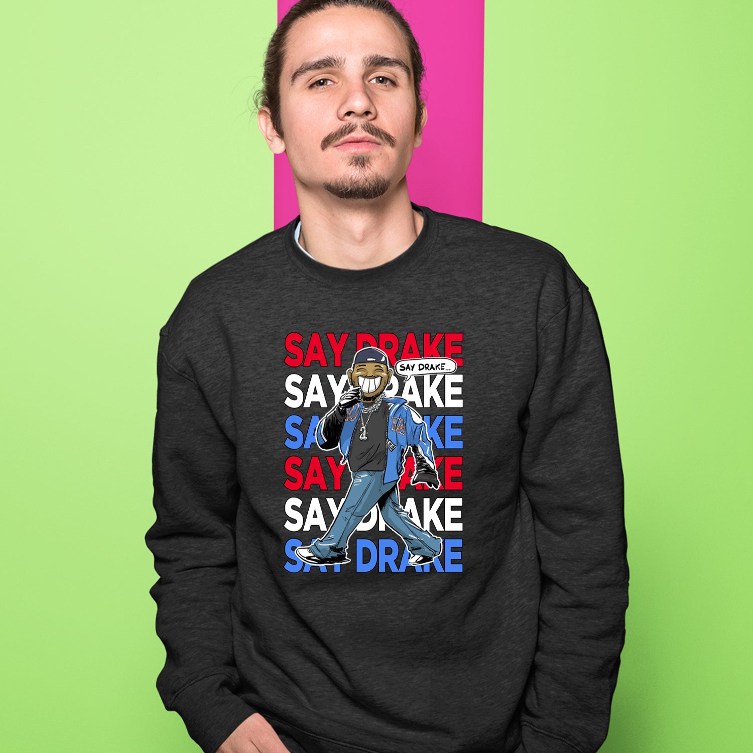 Say Drake Smiling Meme Mustard Adult Crewneck Sweatshirt 