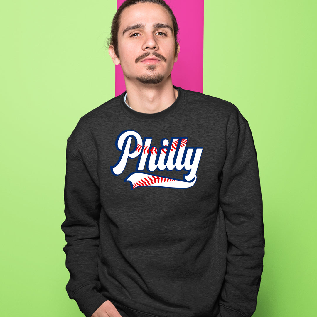 Philly Baseball Stitching Adult Crewneck Sweatshirt 