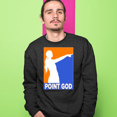 Point God Cunningham Basketball Pointing Meme  Adult Crewneck Sweatshirt 