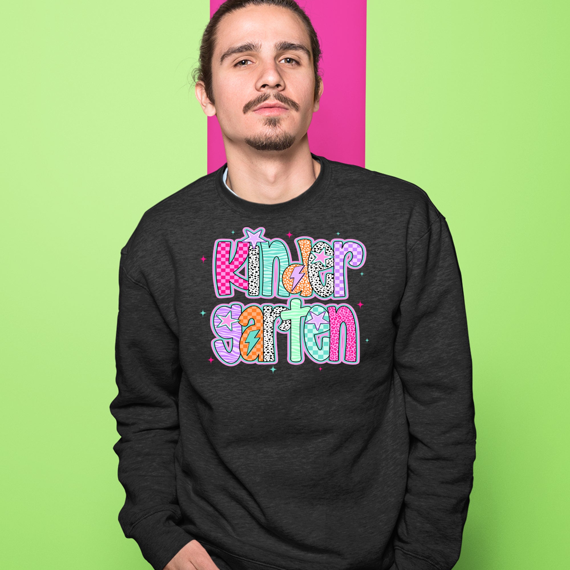 Kindergarten Cutie Colorful Back to School Adult Crewneck Sweatshirt 