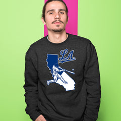 Los Angeles Baseball Batter Up Adult Crewneck Sweatshirt 