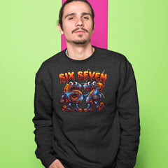 67 Lava Lightning Six Seven Meme Adult Crewneck Sweatshirt 