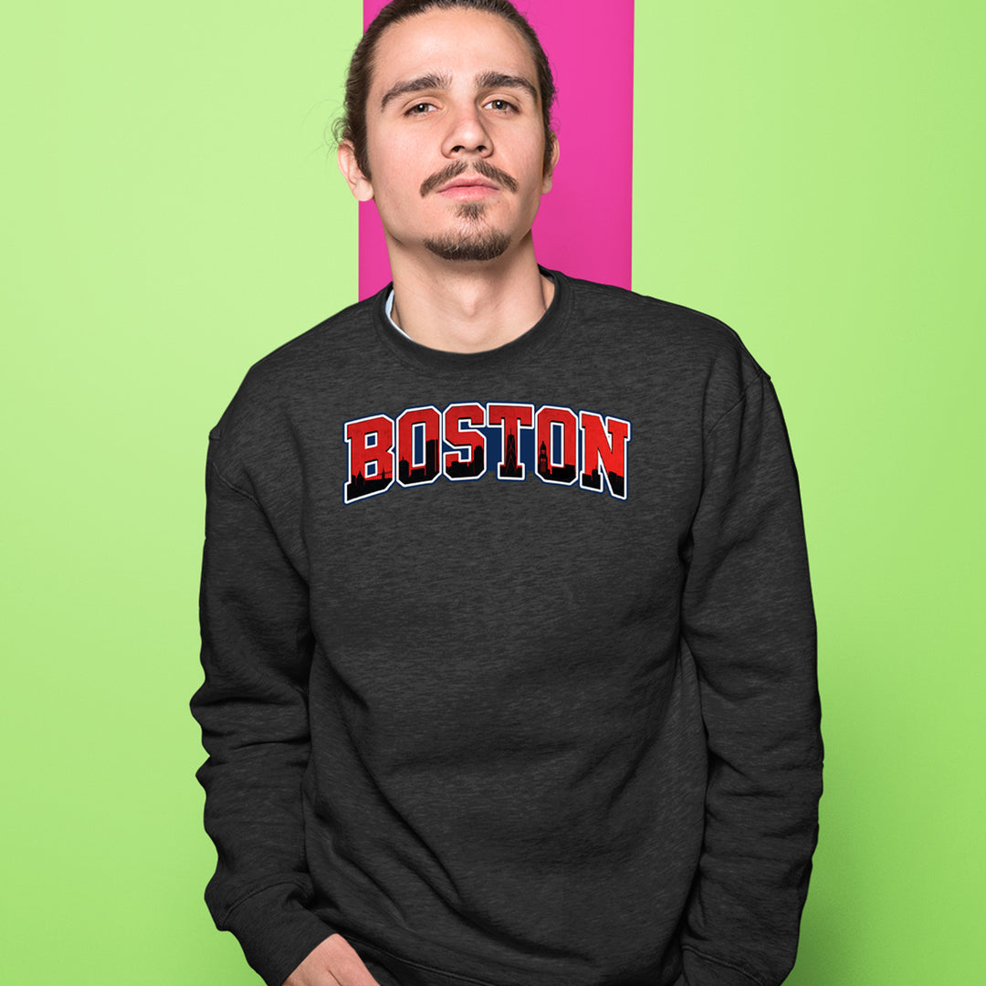 Boston City Pride Skyline Adult Crewneck Sweatshirt 
