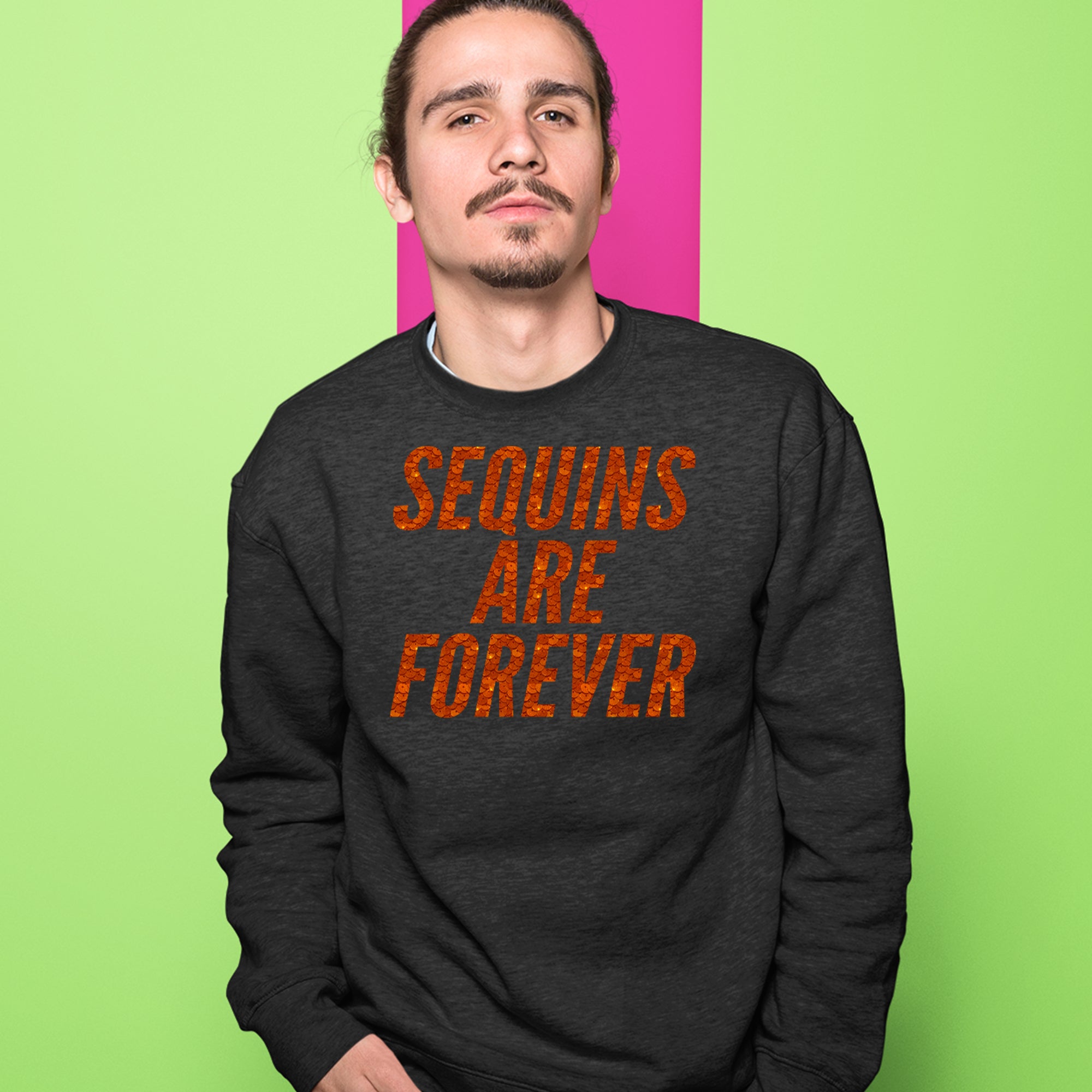 Sequins Are Forever Retro Glam Adult Crewneck Sweatshirt 
