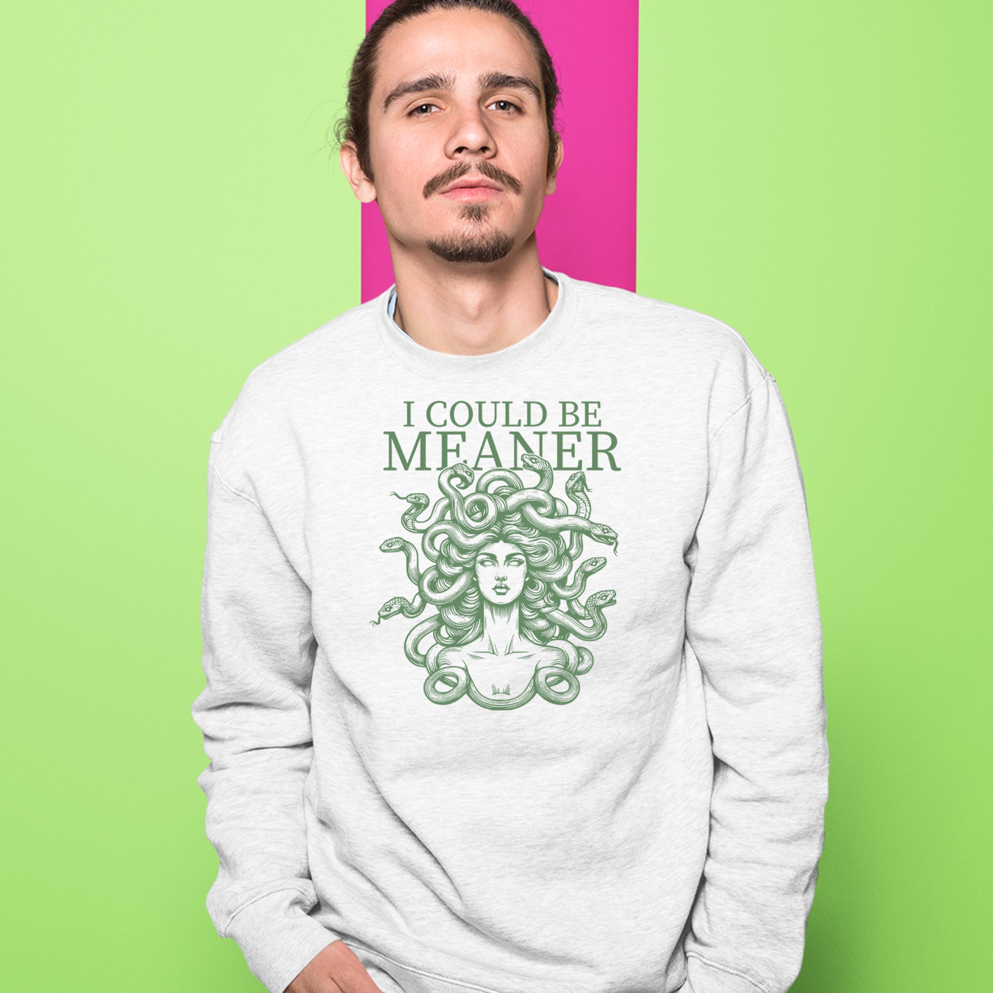 Medusa I Could Be Meaner Adult Crewneck Sweatshirt 