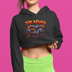 67 Lava Lightning Six Seven Meme Cropped Hoodie Sweatshirt 