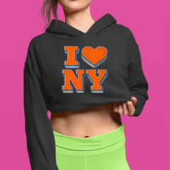 New York City Pride Heart Cropped Hoodie Sweatshirt 