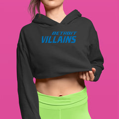 Detroit Villains Grit Football Cropped Hoodie Sweatshirt 