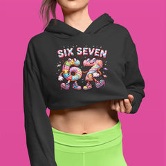 67 Candy Swirl Meme Cropped Hoodie Sweatshirt 