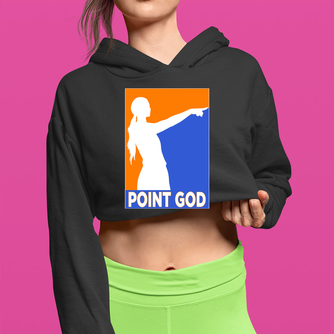 Point God Cunningham Basketball Pointing Meme  Cropped Hoodie Sweatshirt 