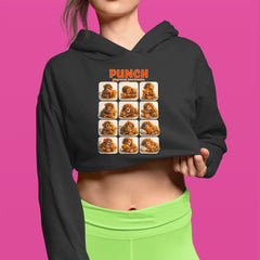 Punch Play Hard Love Harder Cropped Hoodie Sweatshirt 