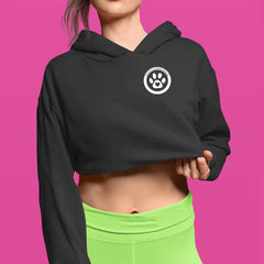 TLC To Love a Canine Dog Rescue White Cropped Hoodie Sweatshirt 