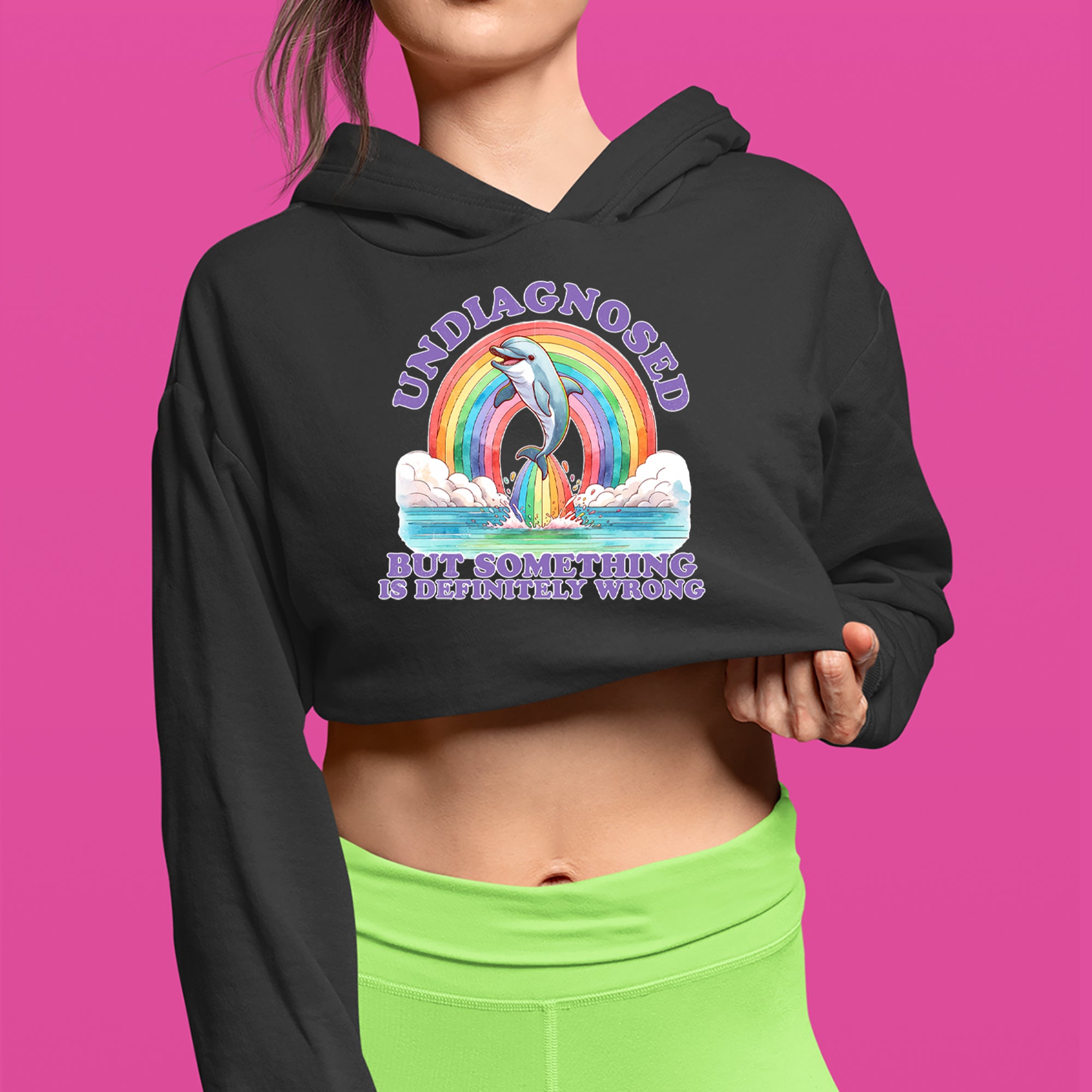 Undiagnosed But Something Is Definitely Wrong Cropped Hoodie Sweatshirt 