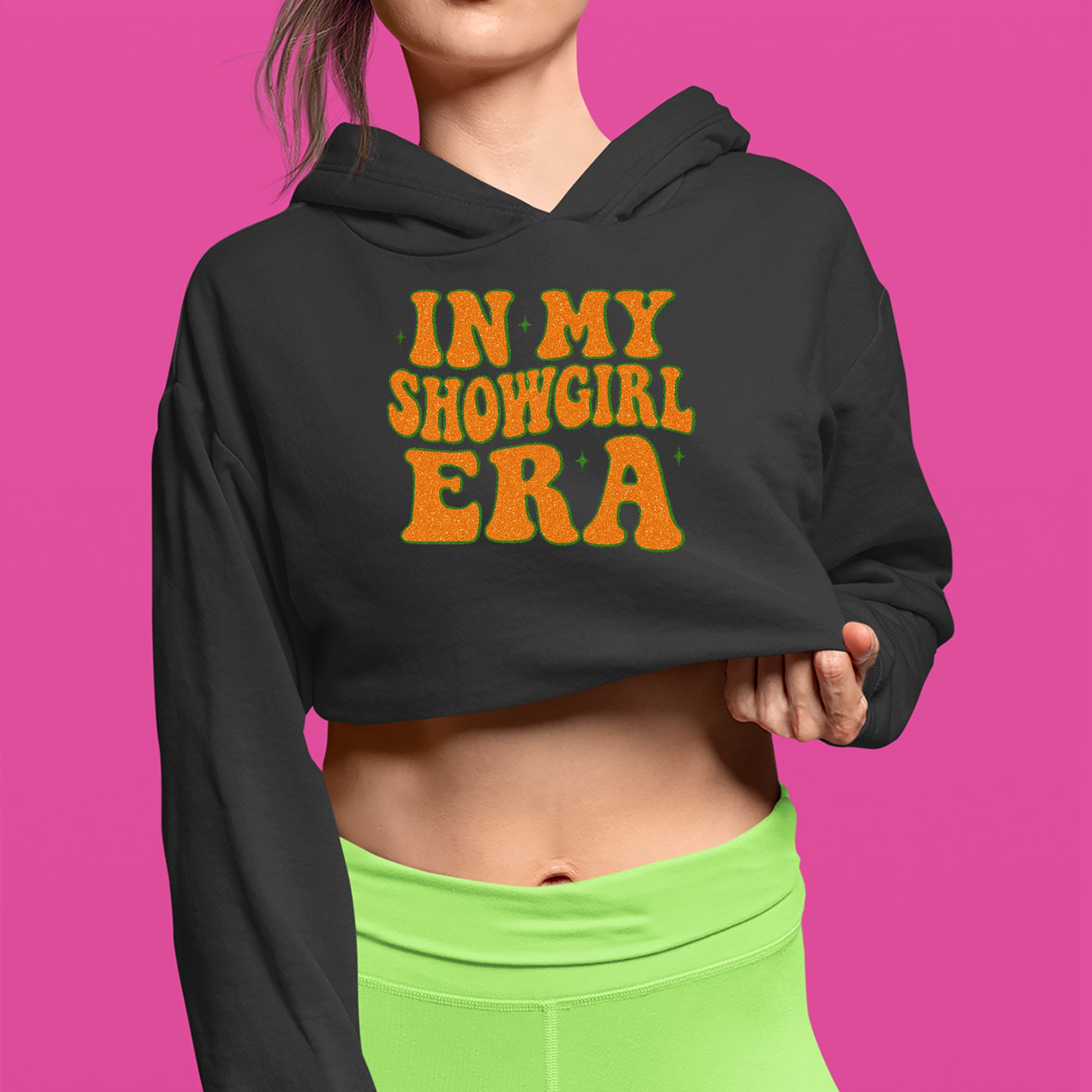 In My Showgirl Era Retro Cropped Hoodie Sweatshirt 