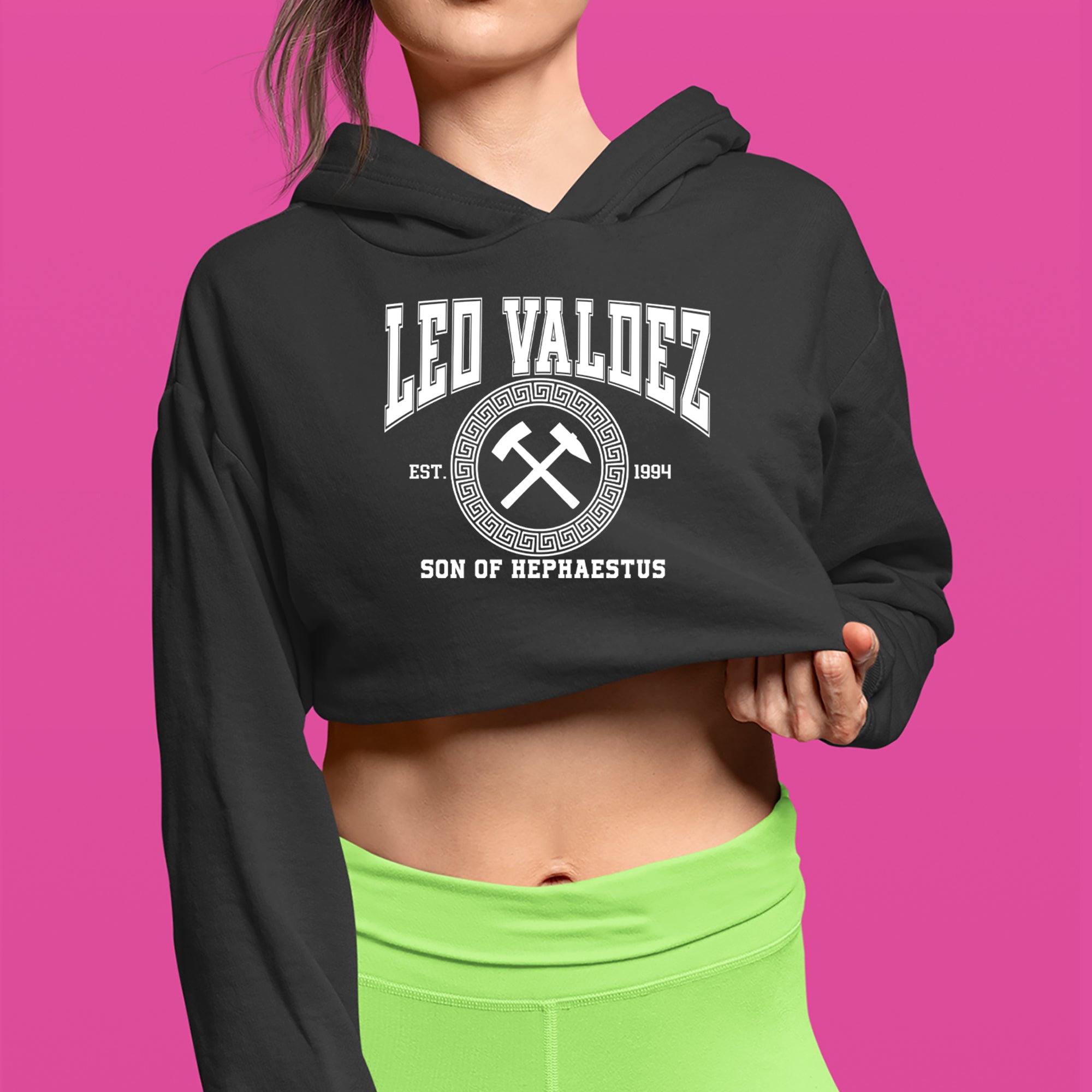 Leo Valdez Son of Hephaestus Forge Master Cropped Hoodie Sweatshirt 
