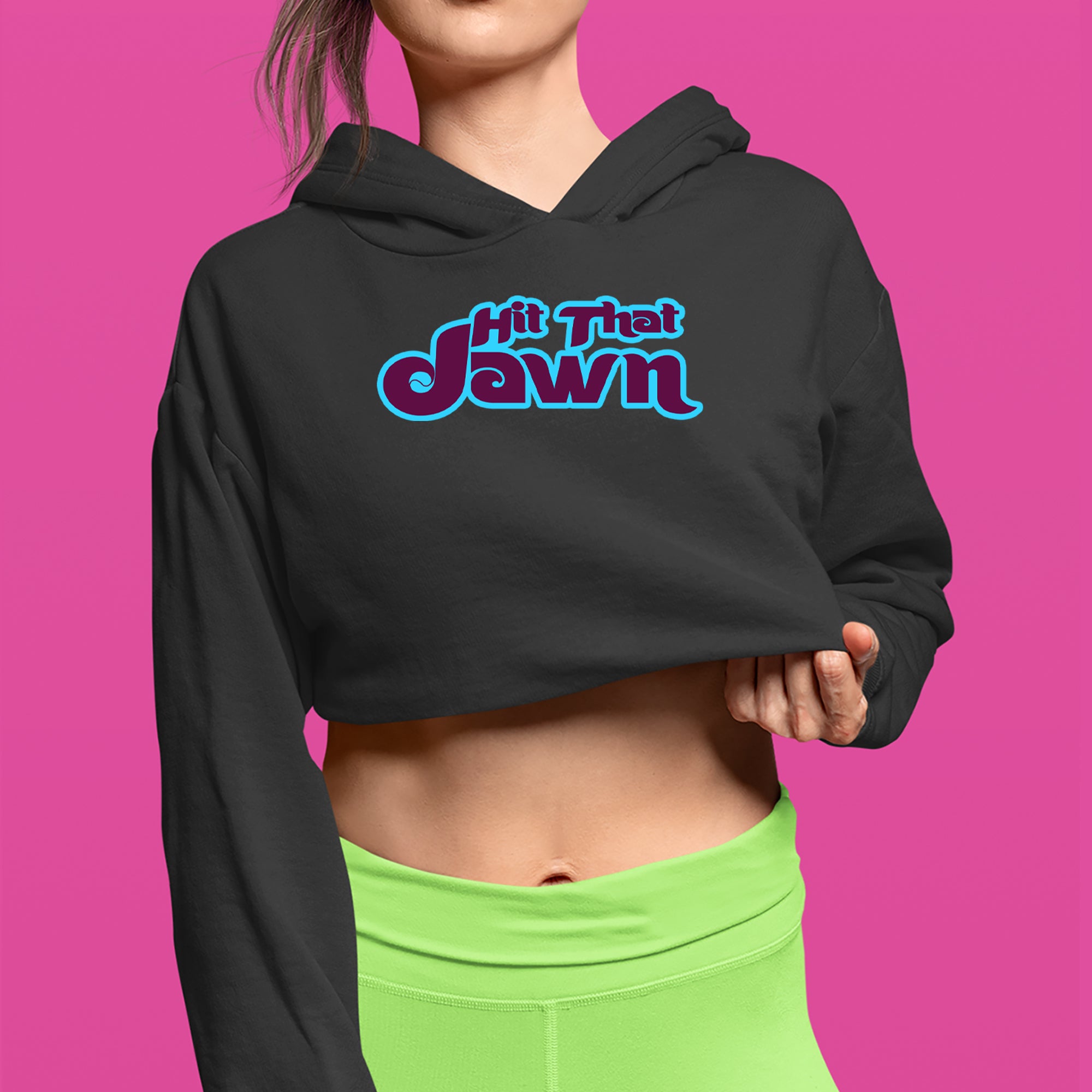 Hit That Jawn Philly Baseball Cropped Hoodie Sweatshirt 